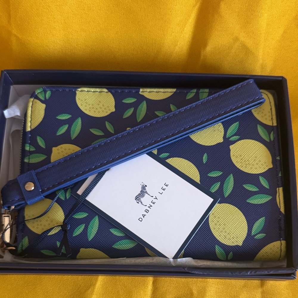 Daphne Lee Lemon Print Wristlet